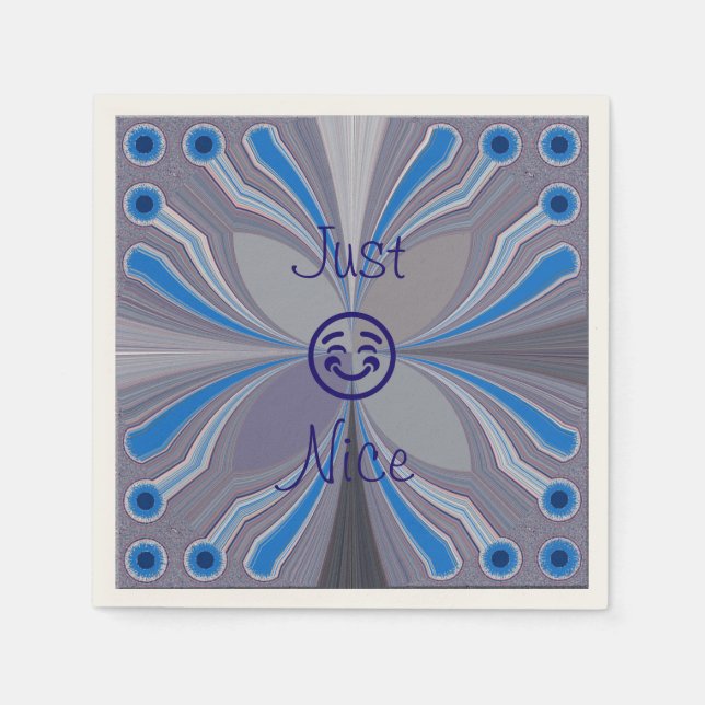 Serviette Jetable Cendres Gris Bleu Cyan Juste Nice Naples (Devant)