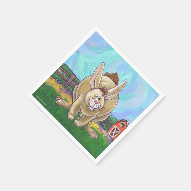 Serviette Jetable Centre de la fête du lapin (Coin)