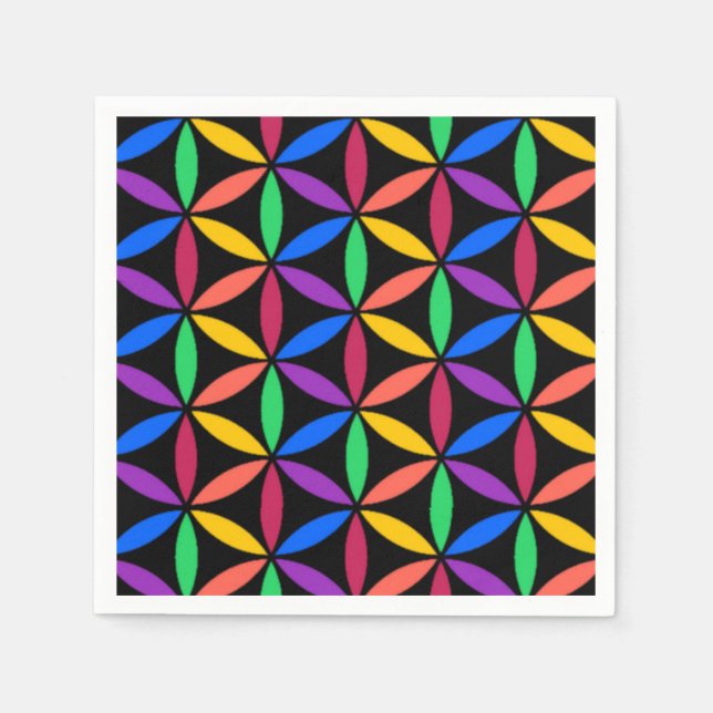 Serviette Jetable Cercles arc-en-ciel (Devant)