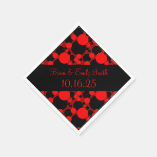 Serviette Jetable Cercles noirs rouges personnalisables serviettes e