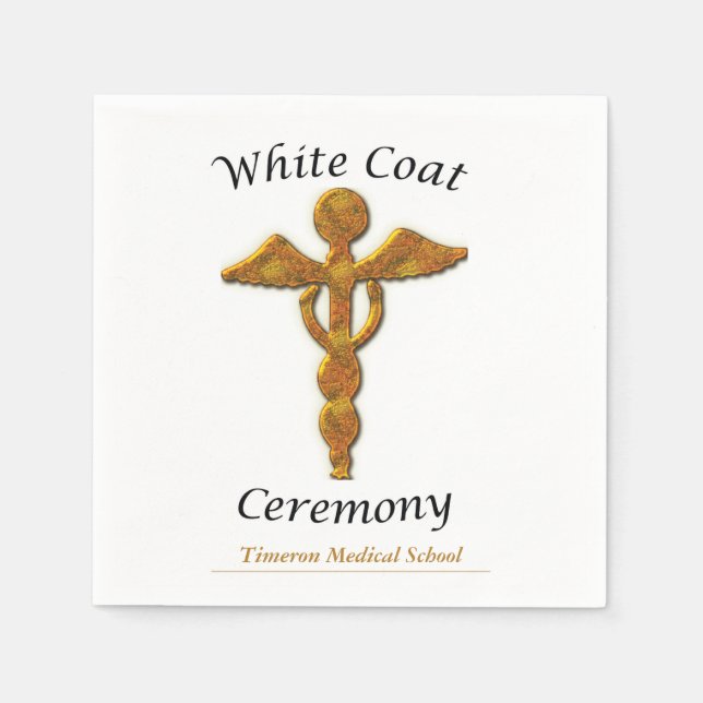 Serviette Jetable Cérémonie de la robe blanche Or Médicale, cadeau C (Devant)