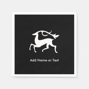 Serviette Jetable Cerf de Noël blanc stylisé