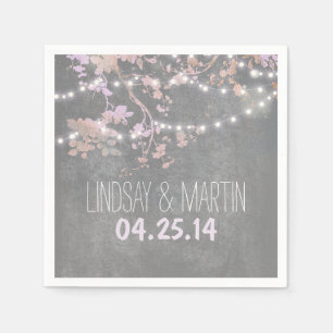 Serviette Jetable Chaîne Lumières Branches Rustique Garden Mariage