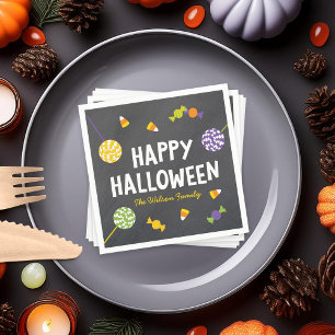Serviette Jetable Chalkboard Créatures conviviales Joyeux Halloween