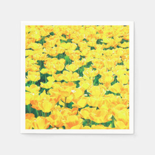 Serviette Jetable Champ de tulipe - jaune doré
