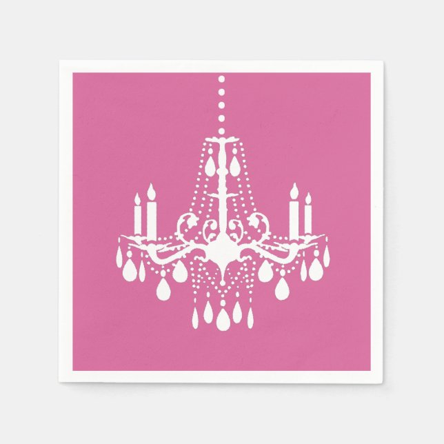 Serviette Jetable Chandelier rose Naples (Devant)