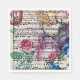 Serviette Jetable Chansons florales