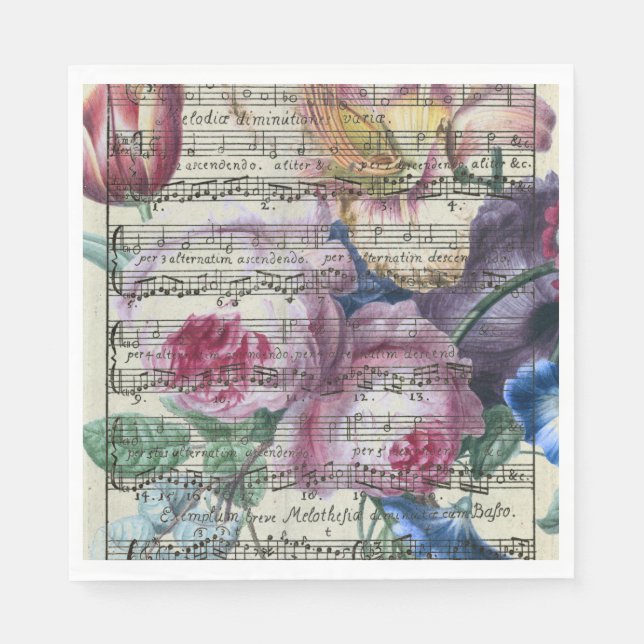 Serviette Jetable Chansons florales (Devant)