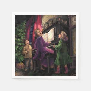 Serviette Jetable Chant de Noël le long