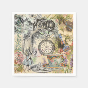 Serviette Jetable Chat du Cheshire Alice au Pays des Merveilles Clas