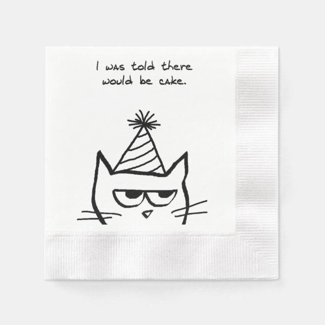 Serviette Jetable Chat Hates Anniversaire - Drôle Cat Party Napkins (Devant)
