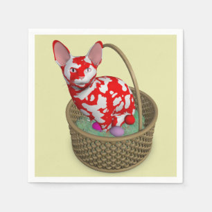 Serviette Jetable Chat lapin de Pâques bizarre