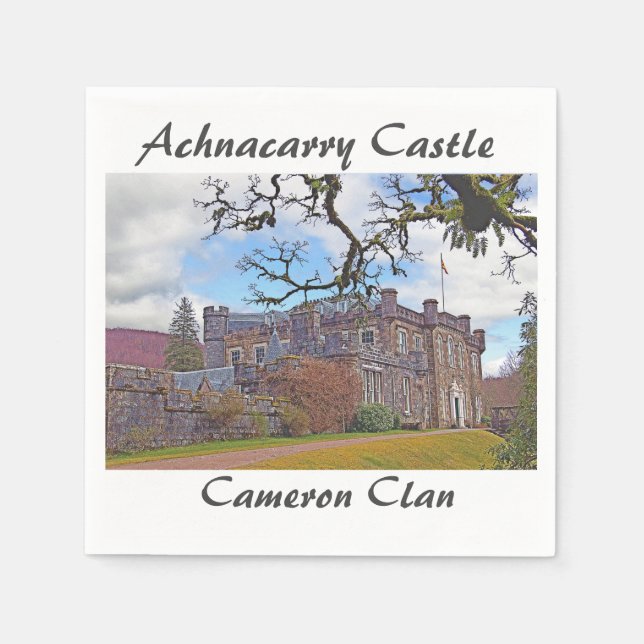 Serviette Jetable Château d'Achnacarry - Cameron Clan (Devant)