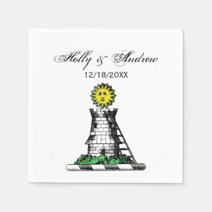 Serviette Jetable Château médiéval héraldique vintage Emblem Crest