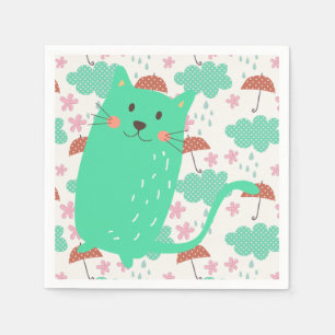 Serviette Jetable Chats en pluie