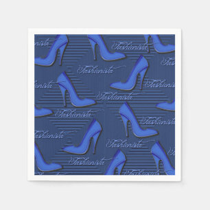 Serviette Jetable Chaussures bleu fashionista Motif serviettes