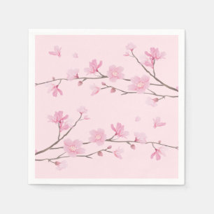 Serviette Jetable Cherry Blossom - Arrière - plan transparent