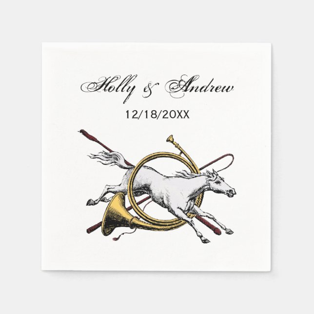 Serviette Jetable Cheval Equestre Préppy Jumping à travers la couleu (Devant)