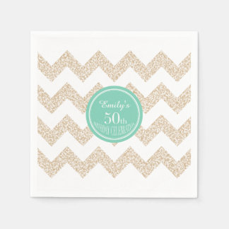 Serviette Jetable Chevron 50e Anniversaire P Napkin Choisissez la co