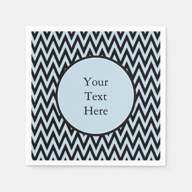 Serviette Jetable Chevron bleu noir (Devant)