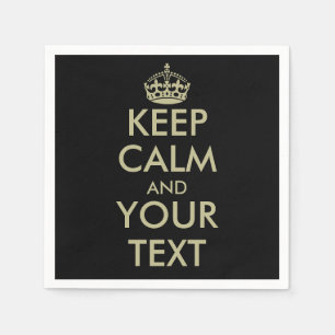 Serviette Jetable Chic noir et faux or garder calmes serviettes en p