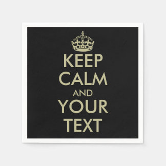 Serviette Jetable Chic noir et faux or garder calmes serviettes en p