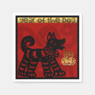 Serviette Jetable Chien chinois mignon Année Zodiac Anniversaire Pap