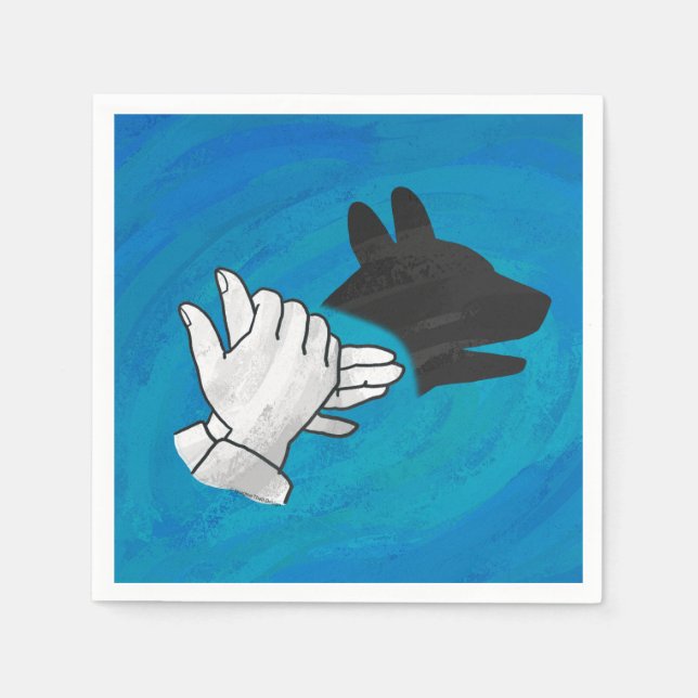 Serviette Jetable Chien Ombré sur bleu (Devant)