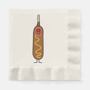 Serviette Jetable chiens de saucisse frits de moutarde de corndog de