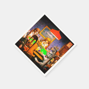 Serviette Jetable Chiens jouant au poker