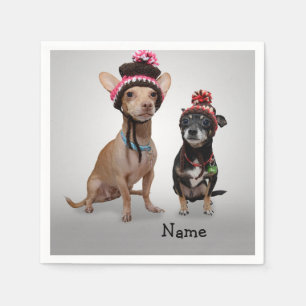 Serviette Jetable Chihuahua avec nom