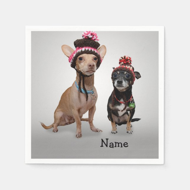 Serviette Jetable Chihuahua avec nom (Devant)