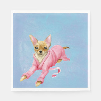 Serviette Jetable Chihuahua en peignoir Poupée de chien serviettes