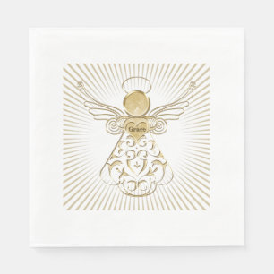 Serviette Jetable Choix de couleurs : Ange de Noël de Grace Sunbeams
