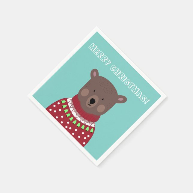 Serviette Jetable Christmas Bear (Coin)