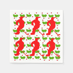 SERVIETTE JETABLE CHRISTMAS HOCKEY