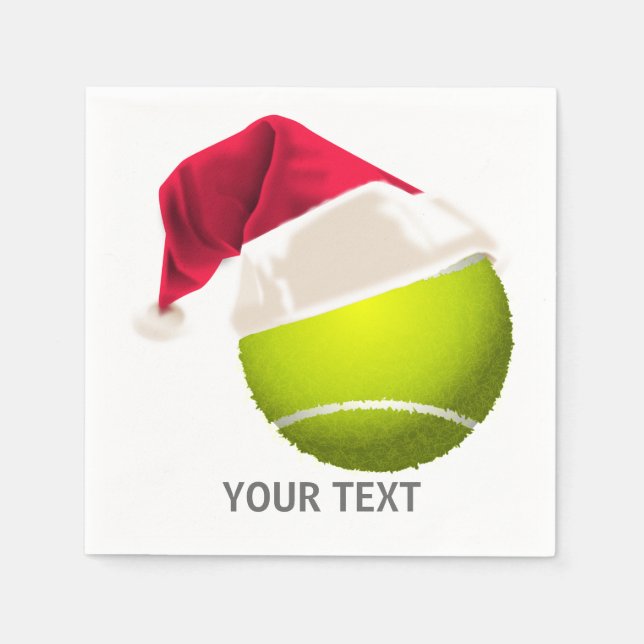 Serviette Jetable Christmas Tennis Ball Santa Hat (Devant)