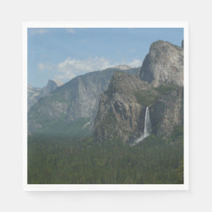 Serviette Jetable Chute de Bridalveil et Half Dome à Yosemite