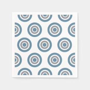 Serviette Jetable Cible Motif Bleu Gris Blanc Cocktail Napkins