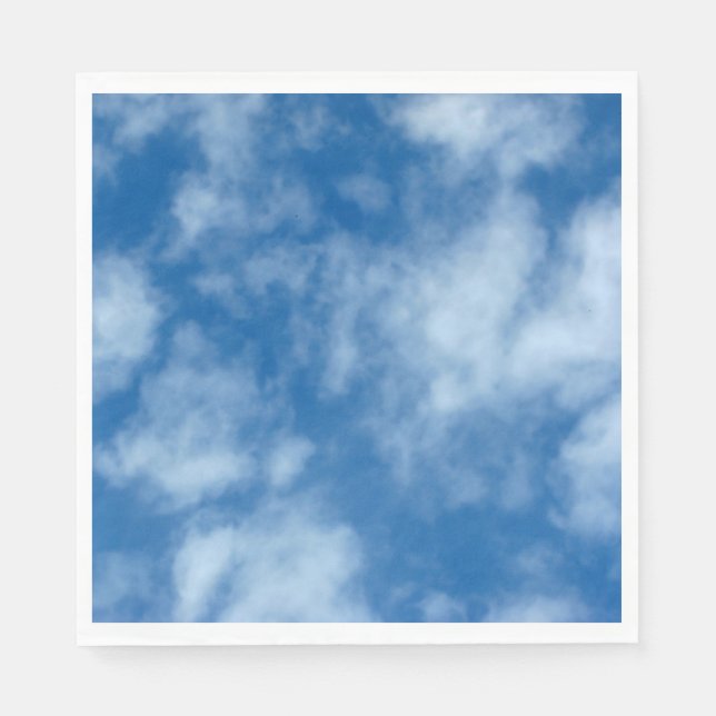 Serviette Jetable Ciel bleu avec nuages Photo (Devant)