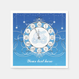 Serviette Jetable Cinderella Presque minuit Silver & Blue Party