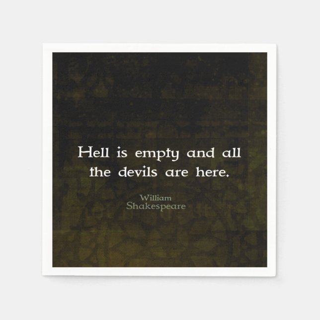 Serviette Jetable Citation humoristique de William Shakespeare Witty (Devant)