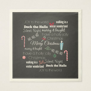 Serviette Jetable Citations et discours de Noël Typographie