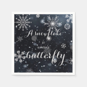 Serviette Jetable Citez "un flocon de neige est le papillon de