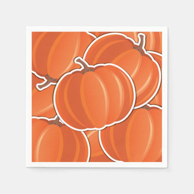 Serviette Jetable Citrouille fou (Devant)