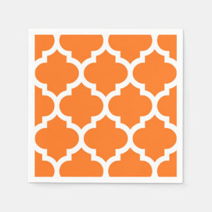 Serviette Jetable Citrouille Orange What Marocain Quatrefoil Motif #