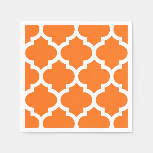 Serviette Jetable Citrouille Orange What Marocain Quatrefoil Motif # (Devant)