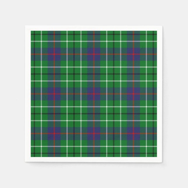 Serviette Jetable Clan Duncan Tartan (Devant)