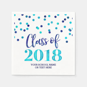 Serviette Jetable Classe bleue de confettis d'aquarelle de