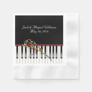 Serviette Jetable clavier piano avec rouge rose anniveraire